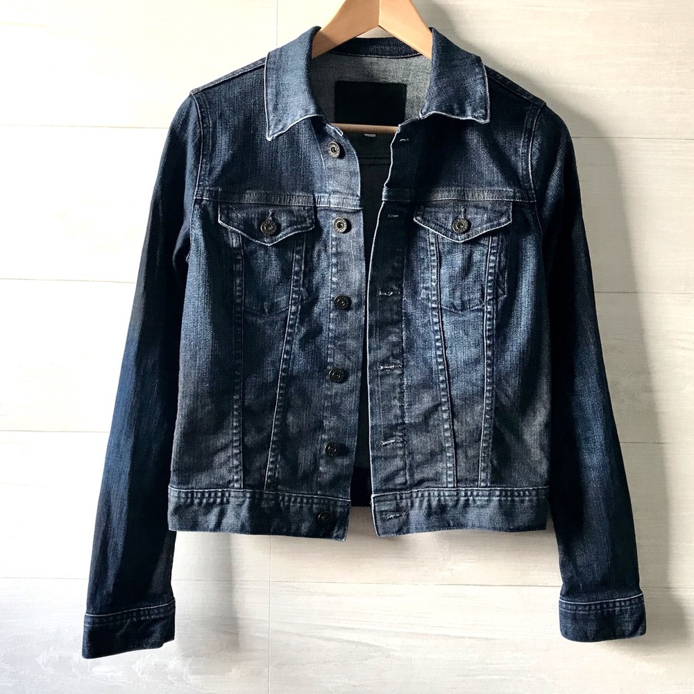 AG Adriano Goldschmied Dark Blue Denim Jean Jacket
